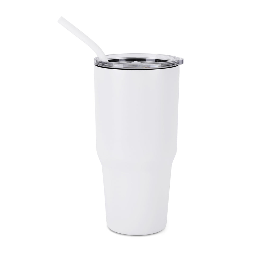 30oz without handle White Powder Coated Tumbler