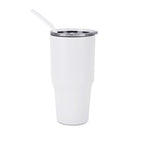 30oz without handle White Powder Coated Tumbler