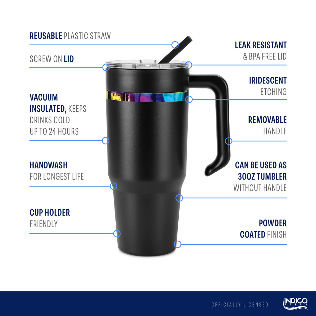 36oz Arkansas Razorbacks Iridescent Anodized Black Tumbler