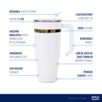 36oz Louisville Cardinals Gold Anodized White Tumbler