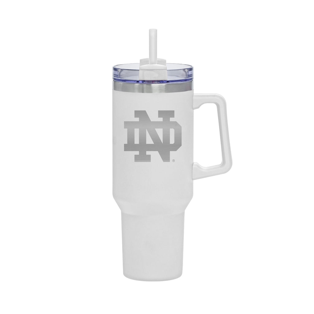 40oz Notre Dame Fighting Irish Laser Etch Rocky Tumbler with Handle
