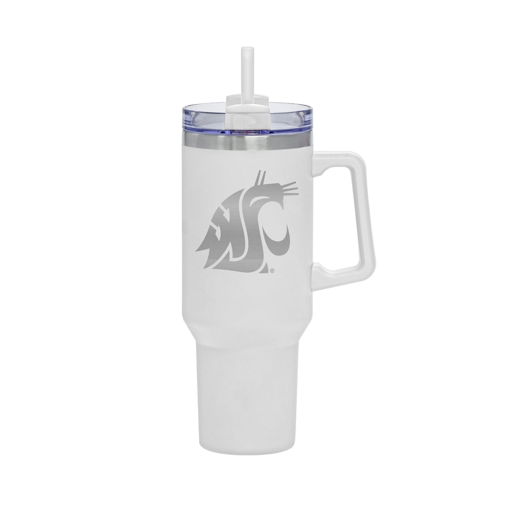 40oz Washington State Cougars Laser Etch Rocky Tumbler with Handle