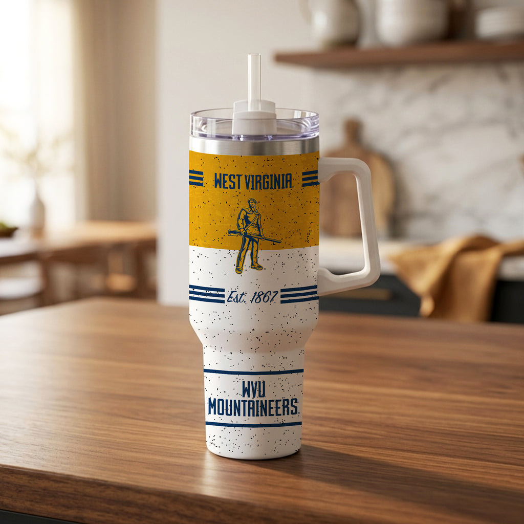West Virginia Mountaineers 40oz Rocky Vintage Tumbler