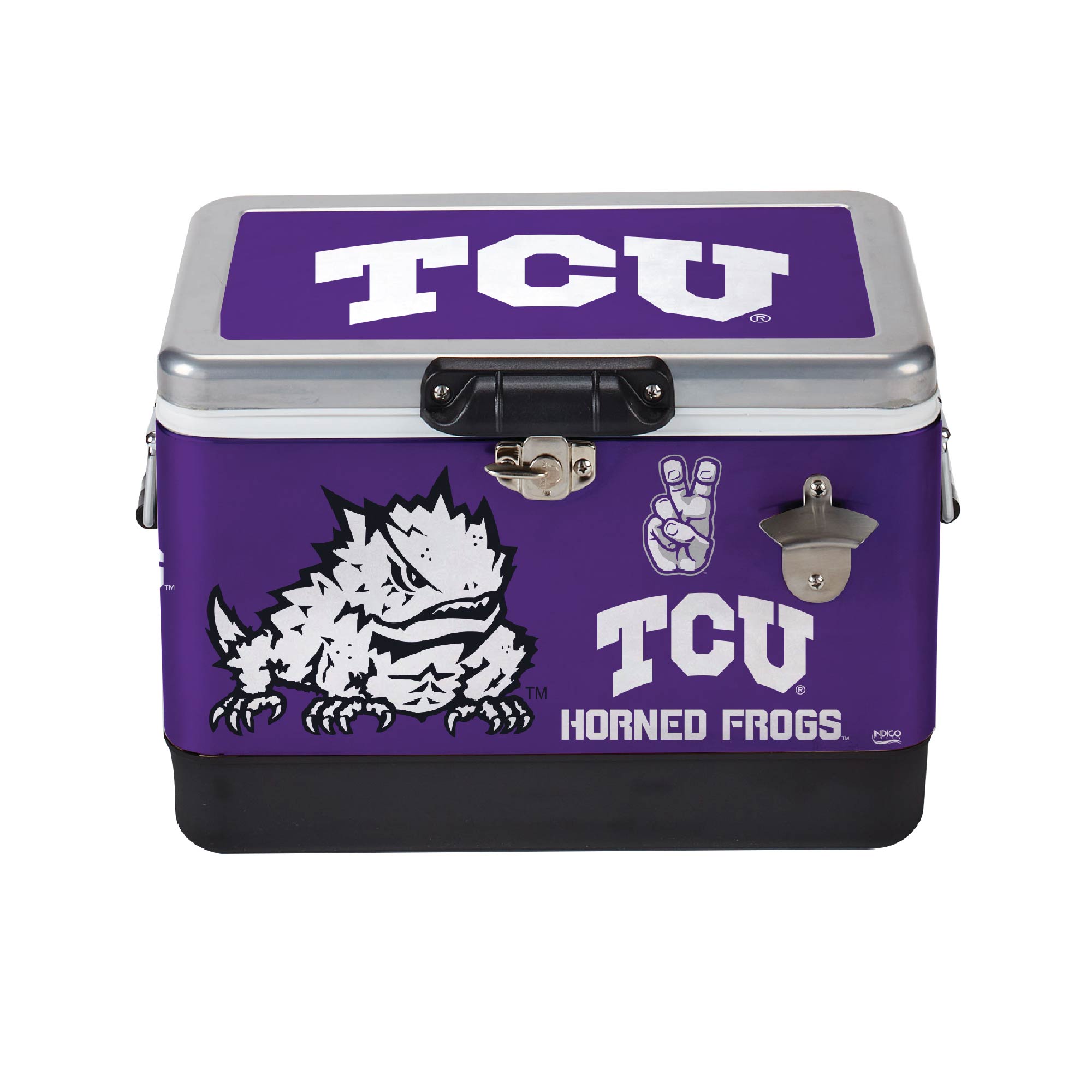 26qt TCU Horned Frogs Medley Steel Cooler