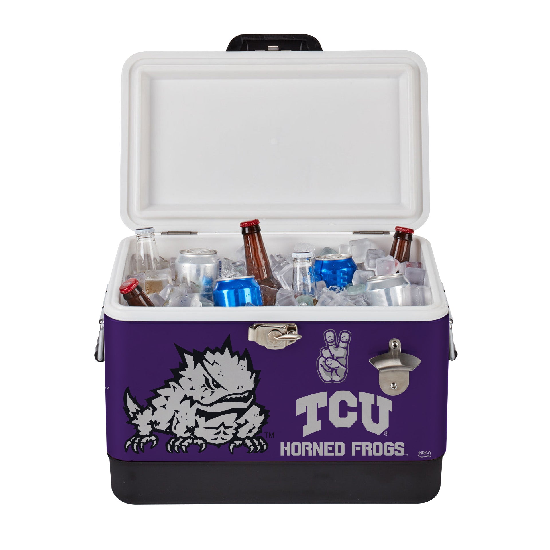 26qt TCU Horned Frogs Medley Steel Cooler