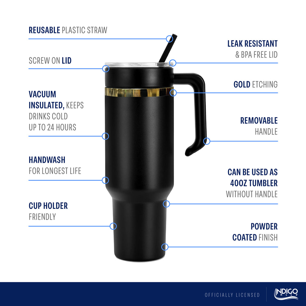 48oz Vanderbilt Commodores Gold Black Anodized Tumbler