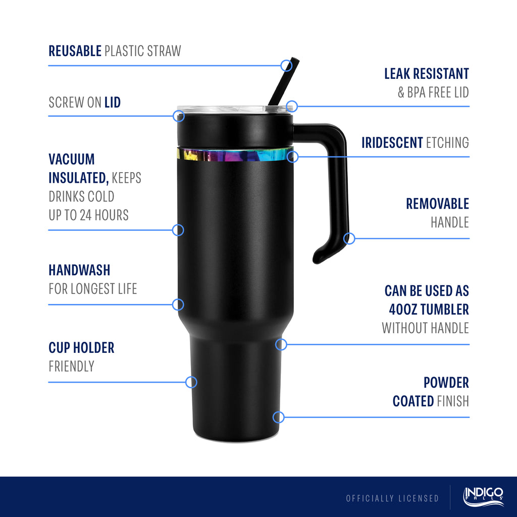 48oz Texas Tech Red Raiders Iridescent Anodized Black Tumbler