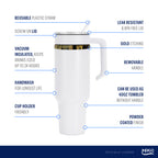48oz Texas Tech Red Raiders Gold Anodized White Tumbler