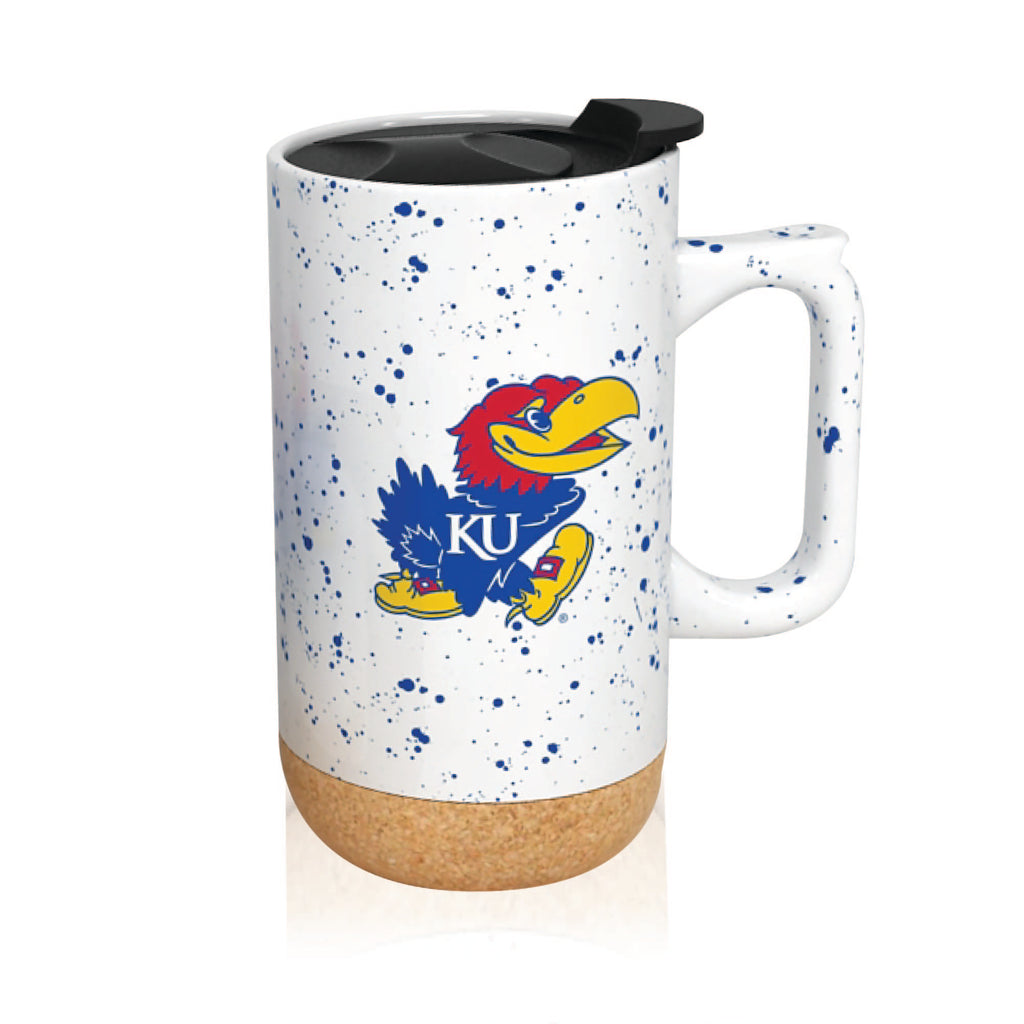 Kansas Jayhawks 18oz Speckle Cork Mug