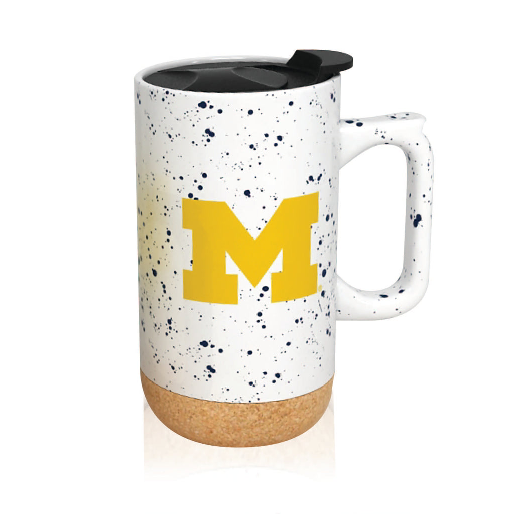 Michigan Wolverines 18oz Speckle Cork Mug