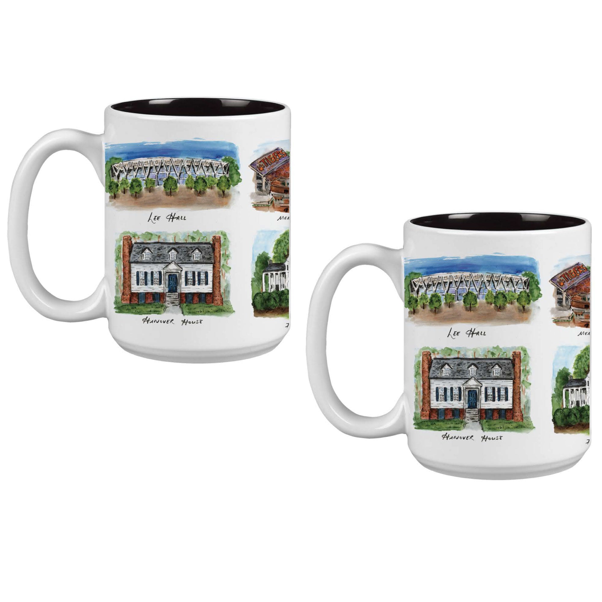 15oz Clemson Tigers Laura Wilcox University Collection 2-Pack Mug Set