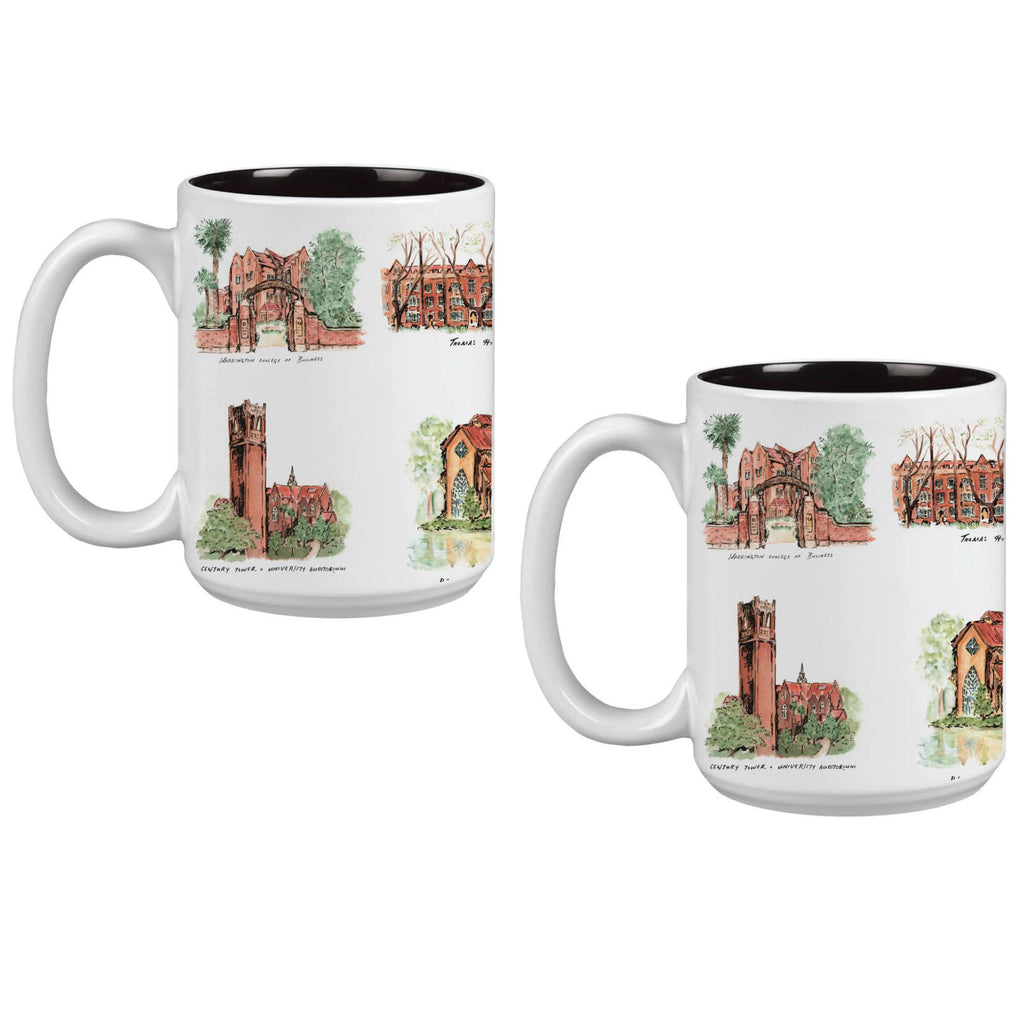 15oz Florida Gators Laura Wilcox University Collection 2-Pack Mug Set