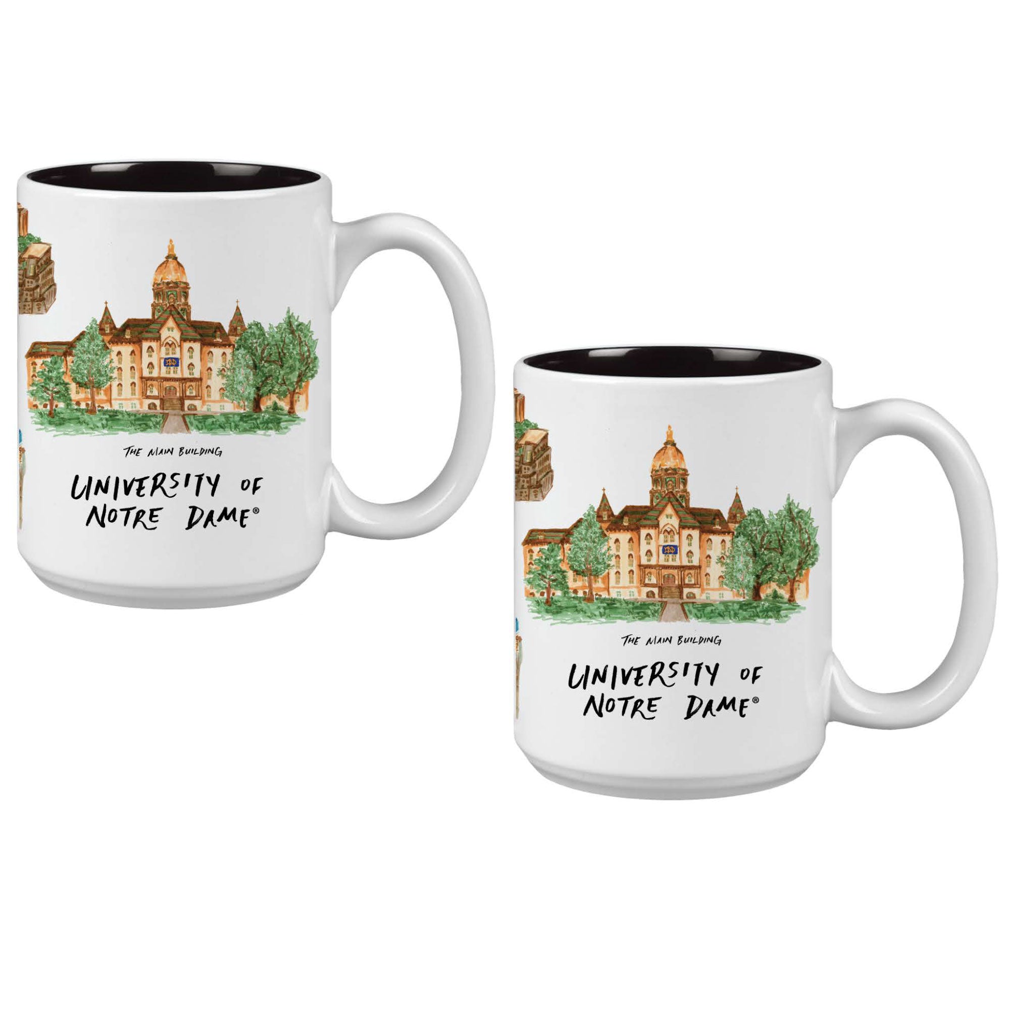 15oz Notre Dame Fighting Irish Laura Wilcox University Collection 2-Pack Mug Set