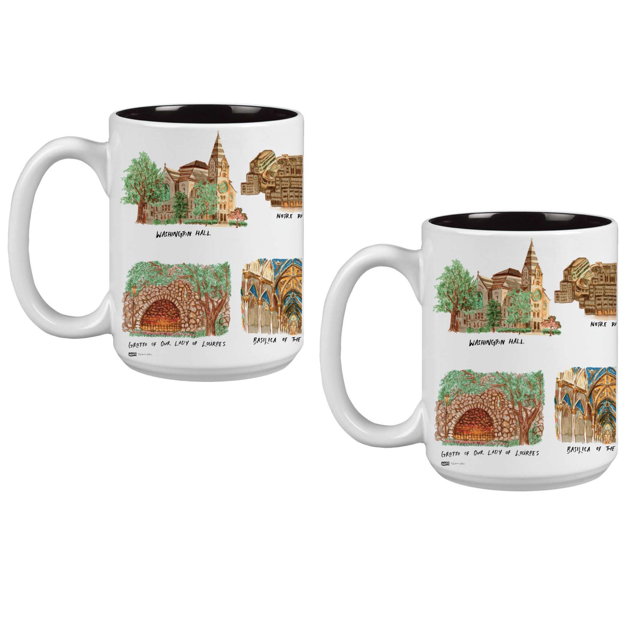 15oz Notre Dame Fighting Irish Laura Wilcox University Collection 2-Pack Mug Set