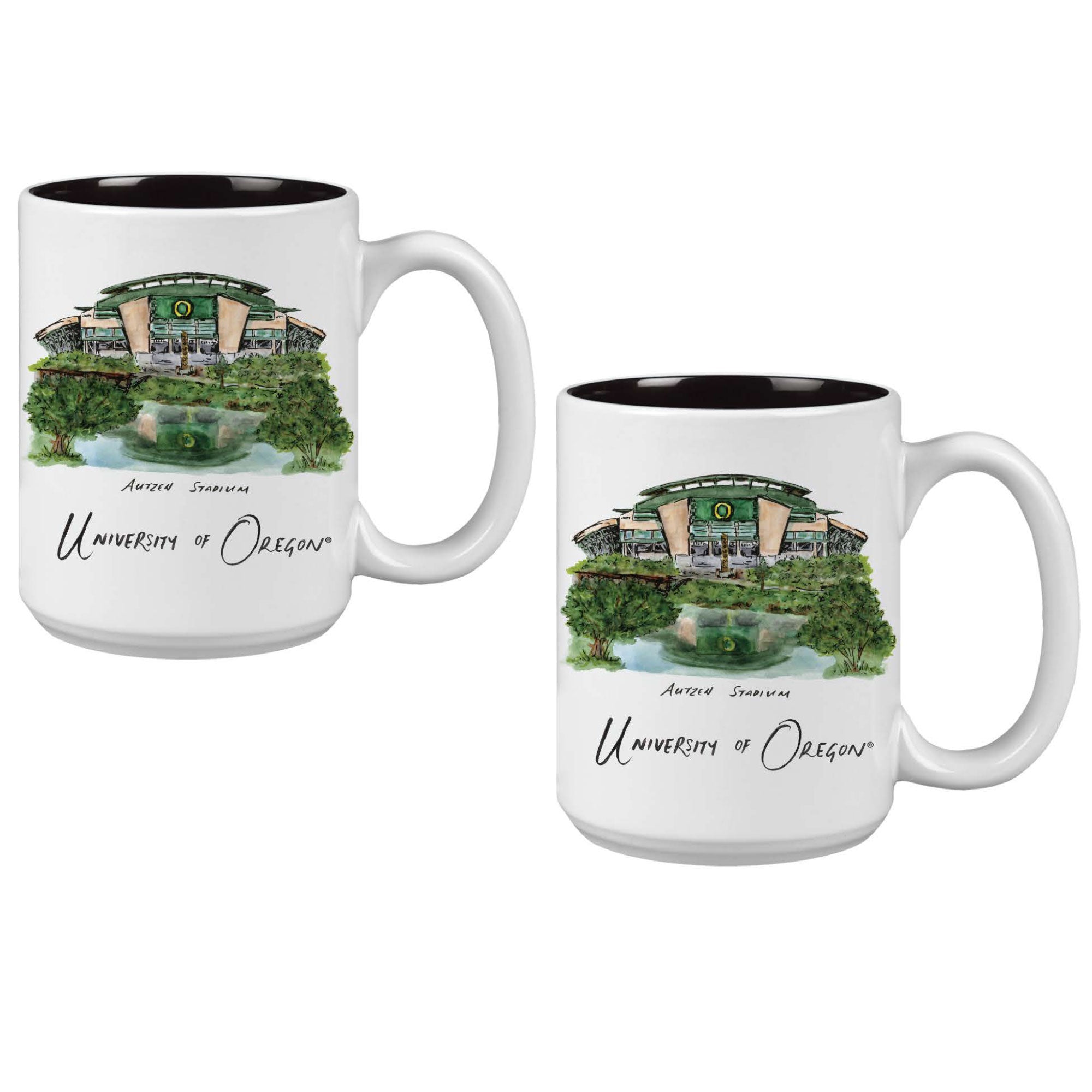 15oz Oregon Ducks Laura Wilcox University Collection 2-Pack Mug Set