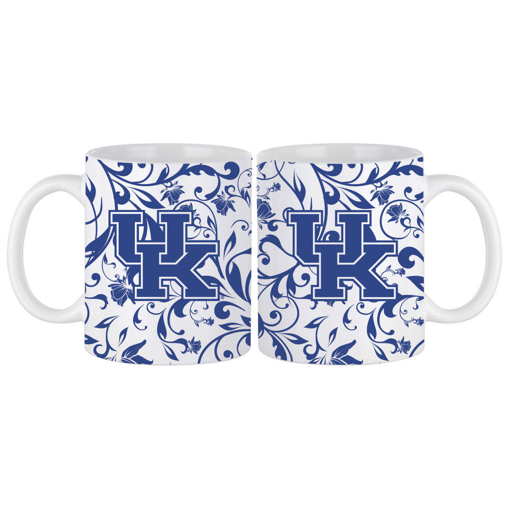 Set of 2 Kentucky Wildcats Floral 11oz Mugs
