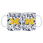 Set of 2 Michigan Wolverines Floral 11oz Mugs