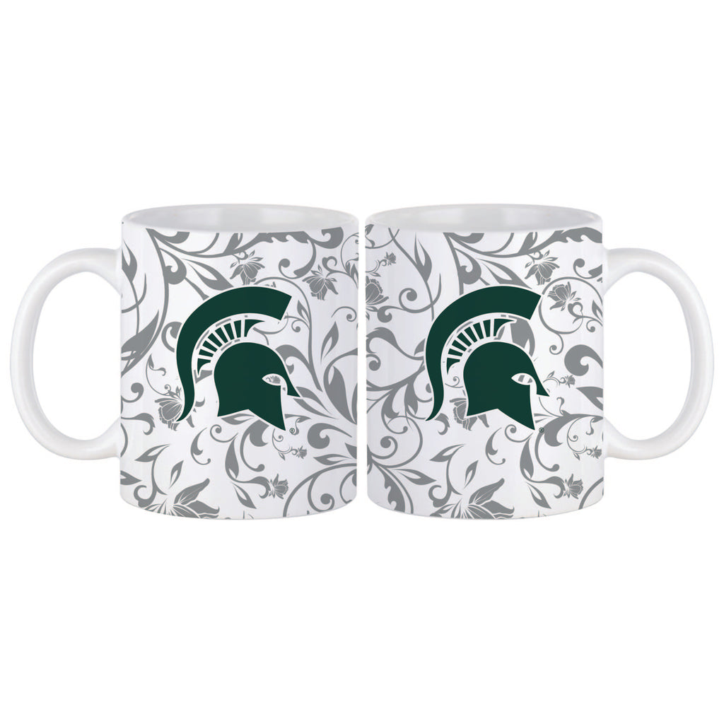 Set of 2 Michigan State Spartans Floral 11oz Mugs