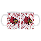 Set of 2 Louisville Cardinals Floral 11oz Mugs