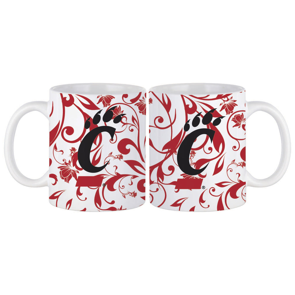 Set of 2 Cincinnati Bearcats Floral 11oz Mugs