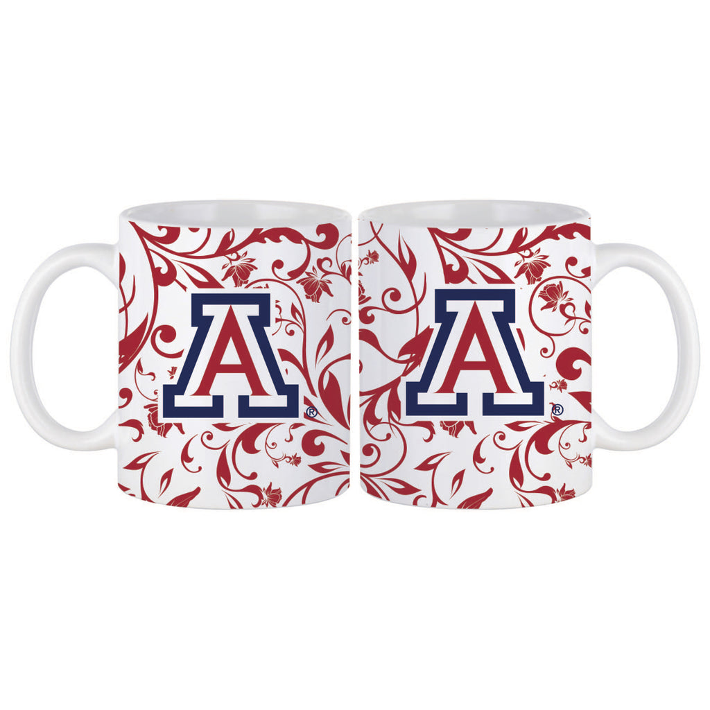 Set of 2 Arizona Wildcats Floral 11oz Mugs