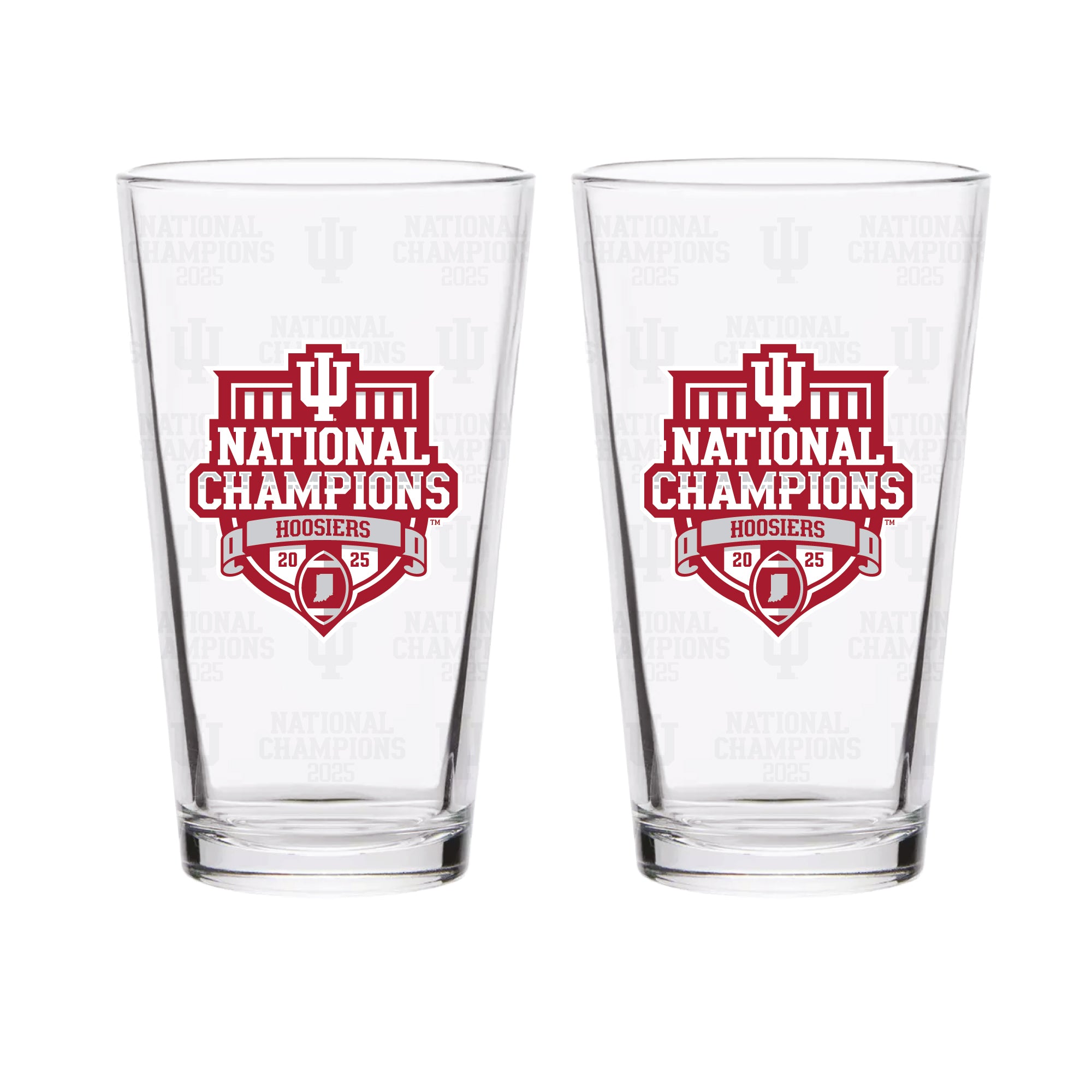 2025 CFP Football National Champions Indiana Hoosiers 2-Pack Pints