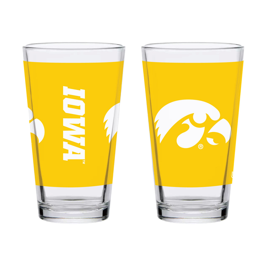 Set of 2 Iowa Hawkeyes 16oz KO Pint Glasses