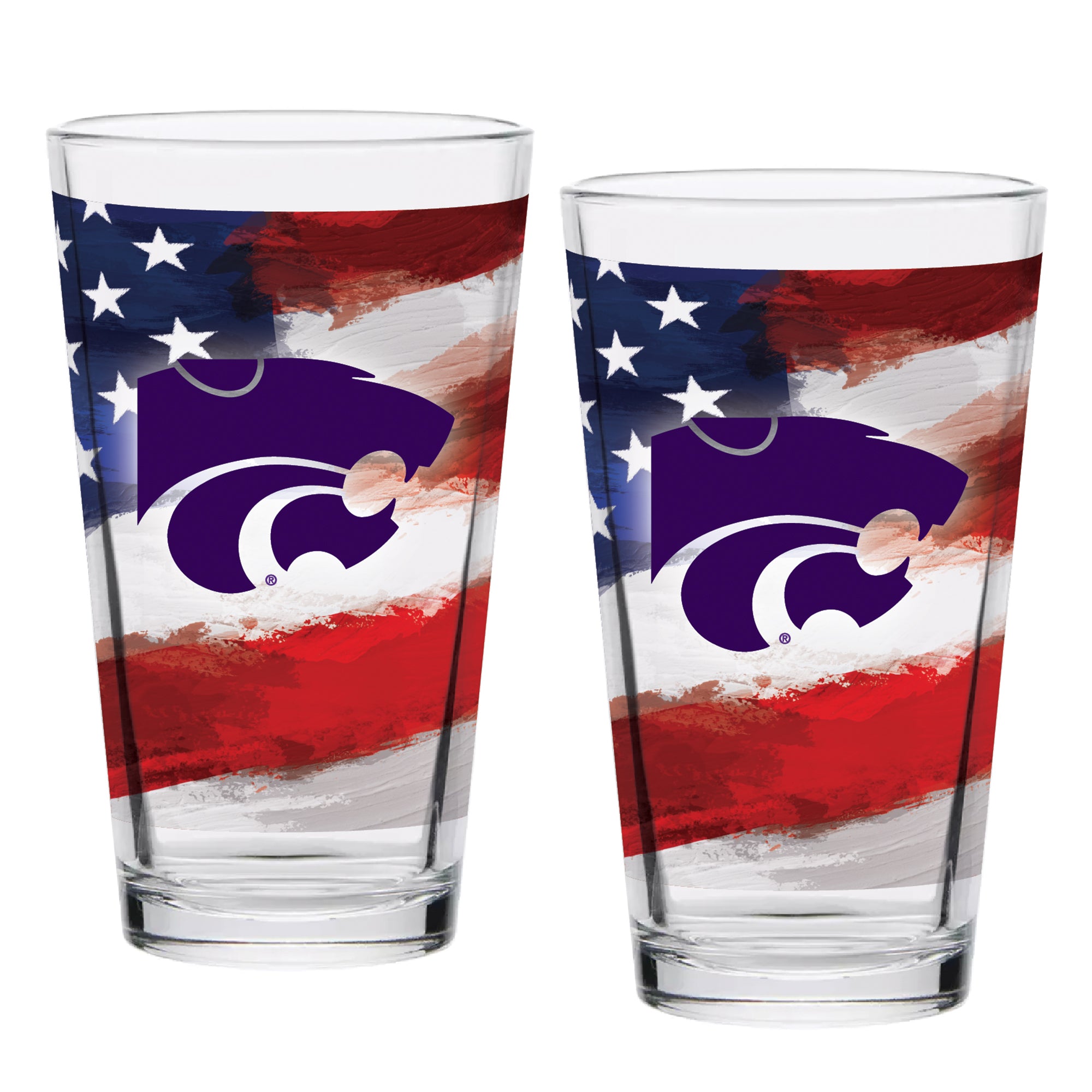 Set of 2 K-State Wildcats 16oz Americana Pints