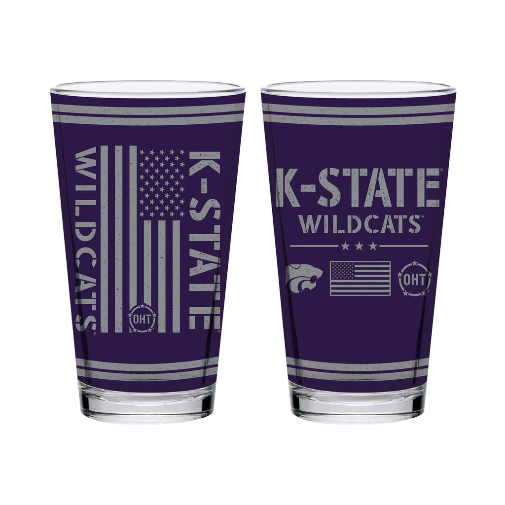 Kansas State Wildcats 16oz OHT flag pint glass