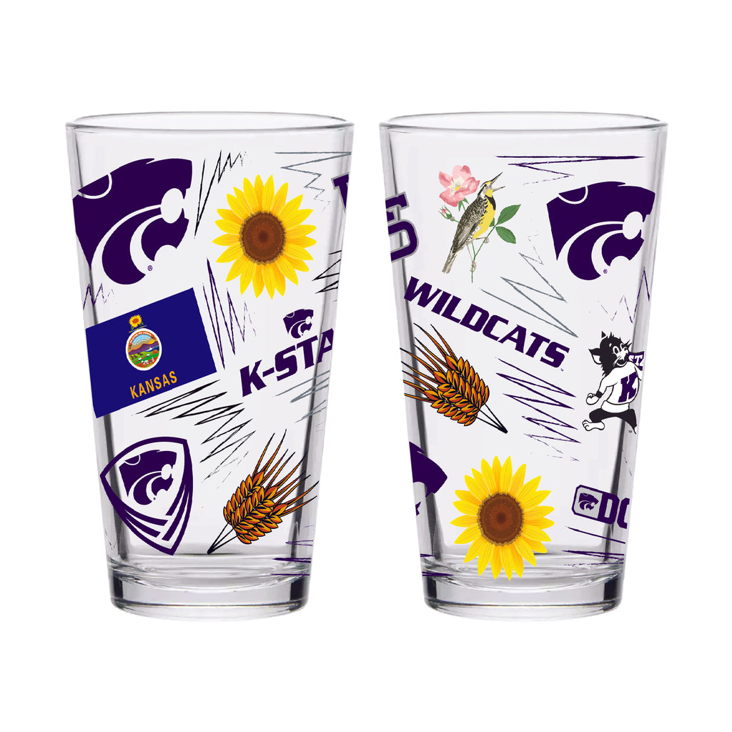 Set of 2 K-State Wildcats Local 16oz Pints