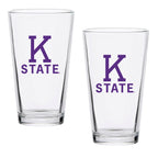 Set of 2 K-State Wildcats College Vault Sketch 16oz Pints