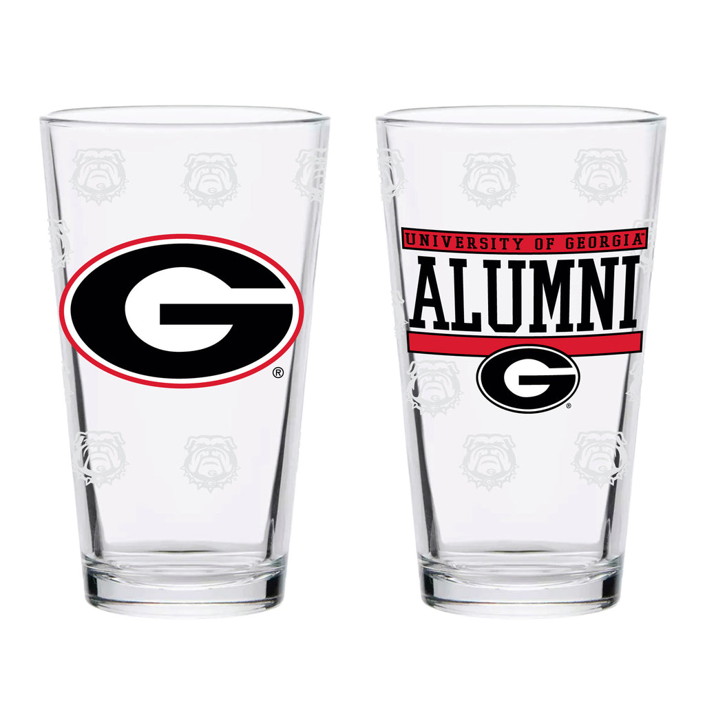 Set of 2 Georgia Bulldogs 16oz Alumni Pints