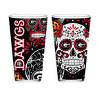 Set of 2 Georgia Dia de los Muertos Pint Glasses