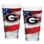 Set of 2 Georgia Bulldogs 16oz Americana Pints