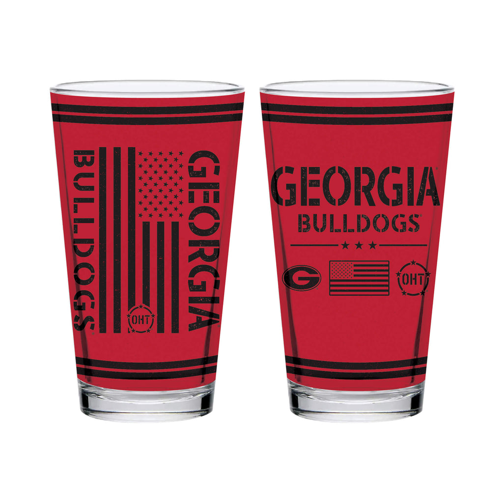 Georgia Bulldogs 16oz OHT Flag pint glass