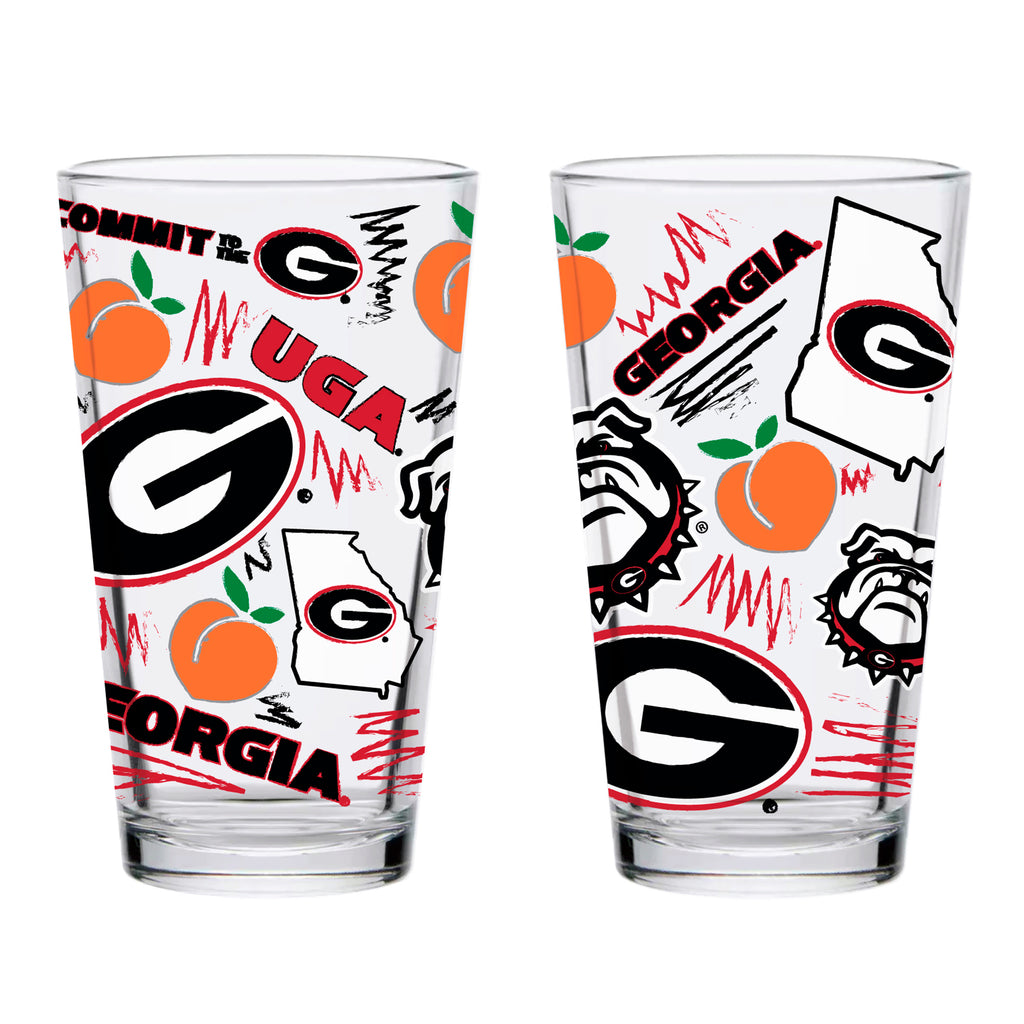 Set of 2 Georgia Bulldogs Local 16oz Pints