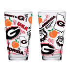 Set of 2 Georgia Bulldogs Local 16oz Pints