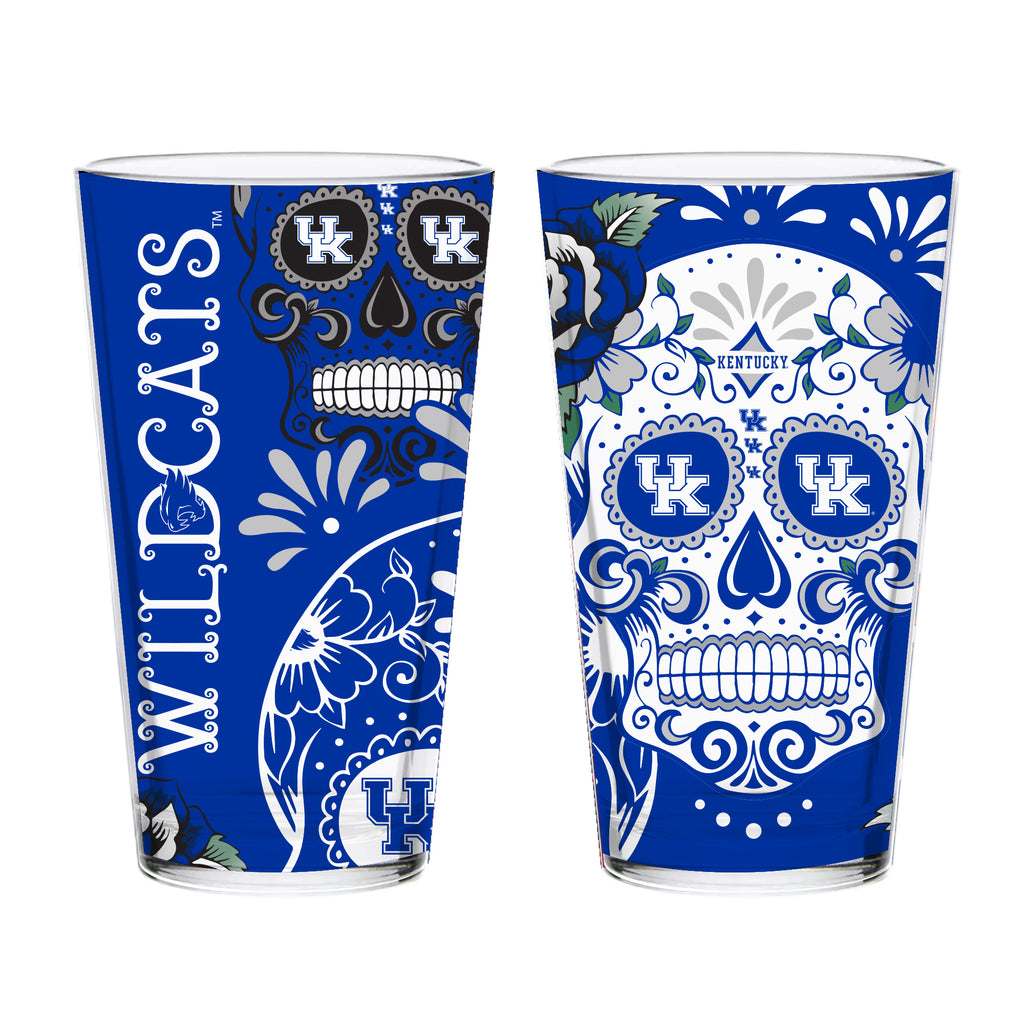 Set of 2 Kentucky Dia de los Muertos Pint Glasses