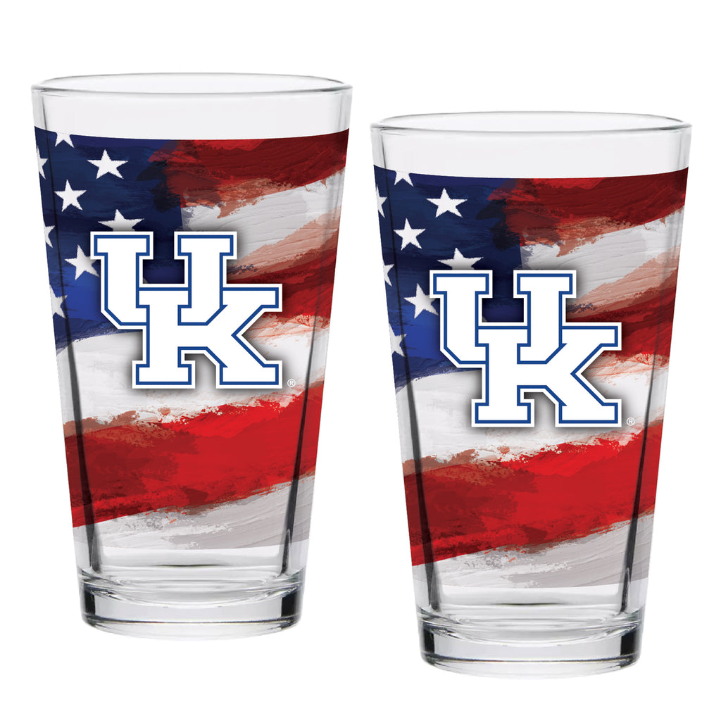 Set of 2 Kentucky Wildcats 16oz Americana Pints