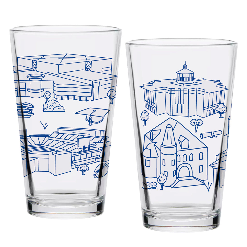 Set of 2 Kentucky Wildcats Campus Line Art 16oz Pints
