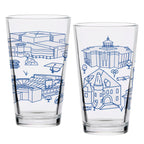 Set of 2 Kentucky Wildcats Campus Line Art 16oz Pints