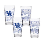 Set of 4 Kentucky Wildcats Campus Line Art 16oz Pints