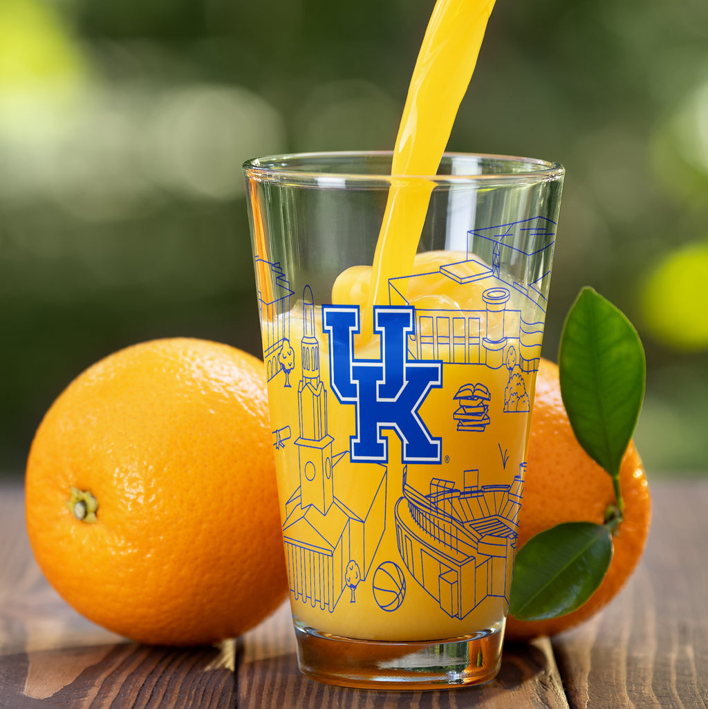 Set of 2 Kentucky Wildcats Campus Line Art 16oz Pints
