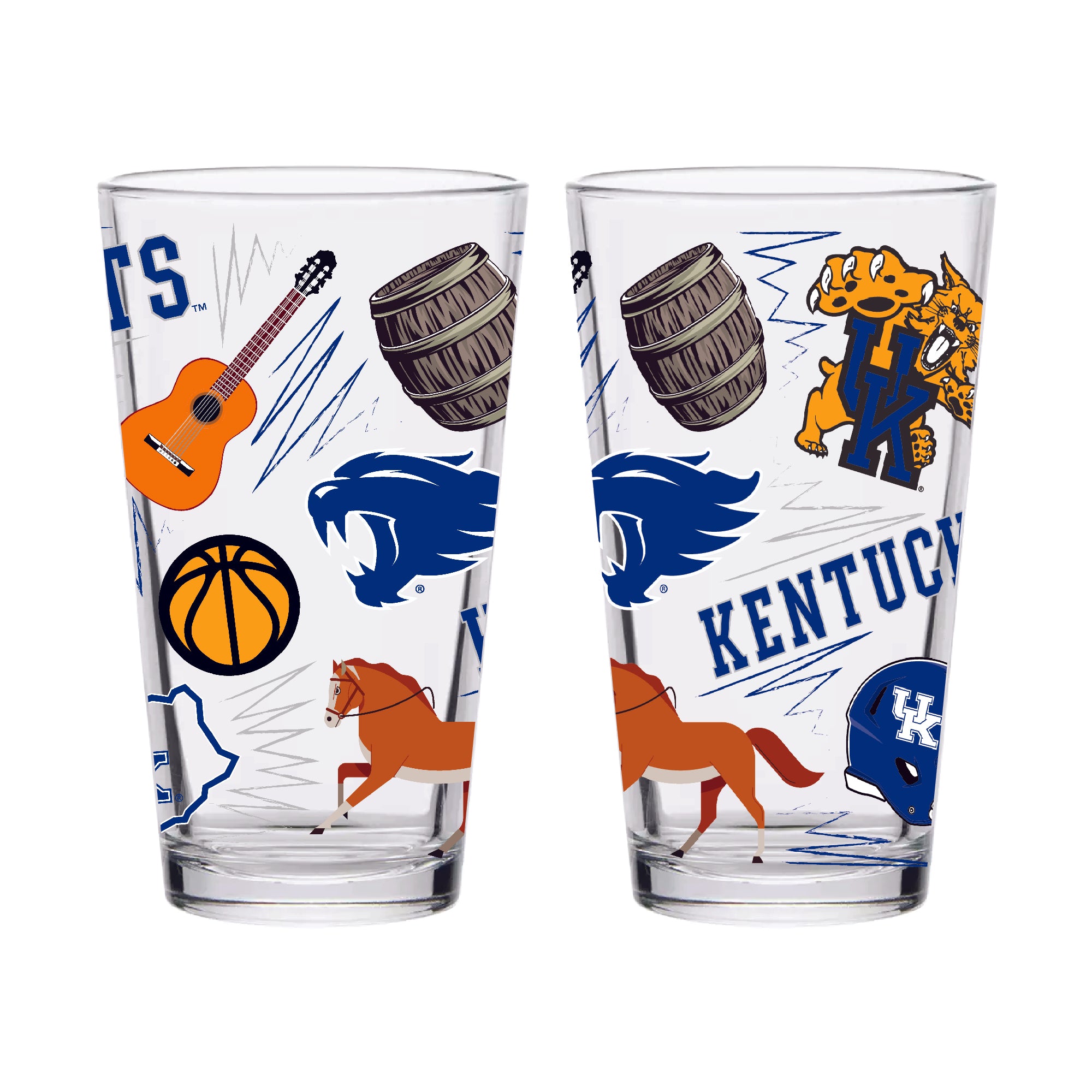 Set of 2 Kentucky Wildcats Local 16oz Pints