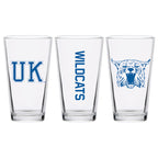 Set of 2 Kentucky Wildcats College Vault Sketch 16oz Pints