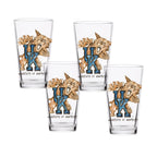 Set of 4 Kentucky Wildcats Mascot by Laura Wilcox 16oz Pint Glasses