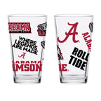 Set of 4 Alabama Crimson Tide 16oz Medley Pint Glasses
