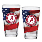 Set of 2 Alabama Crimson Tide 16oz Americana Pints