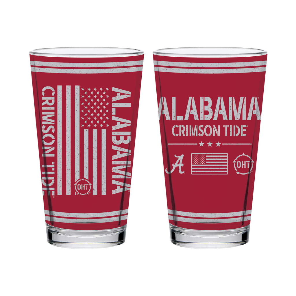 Alabama Crimson Tide 16oz OHT Flag pint glass