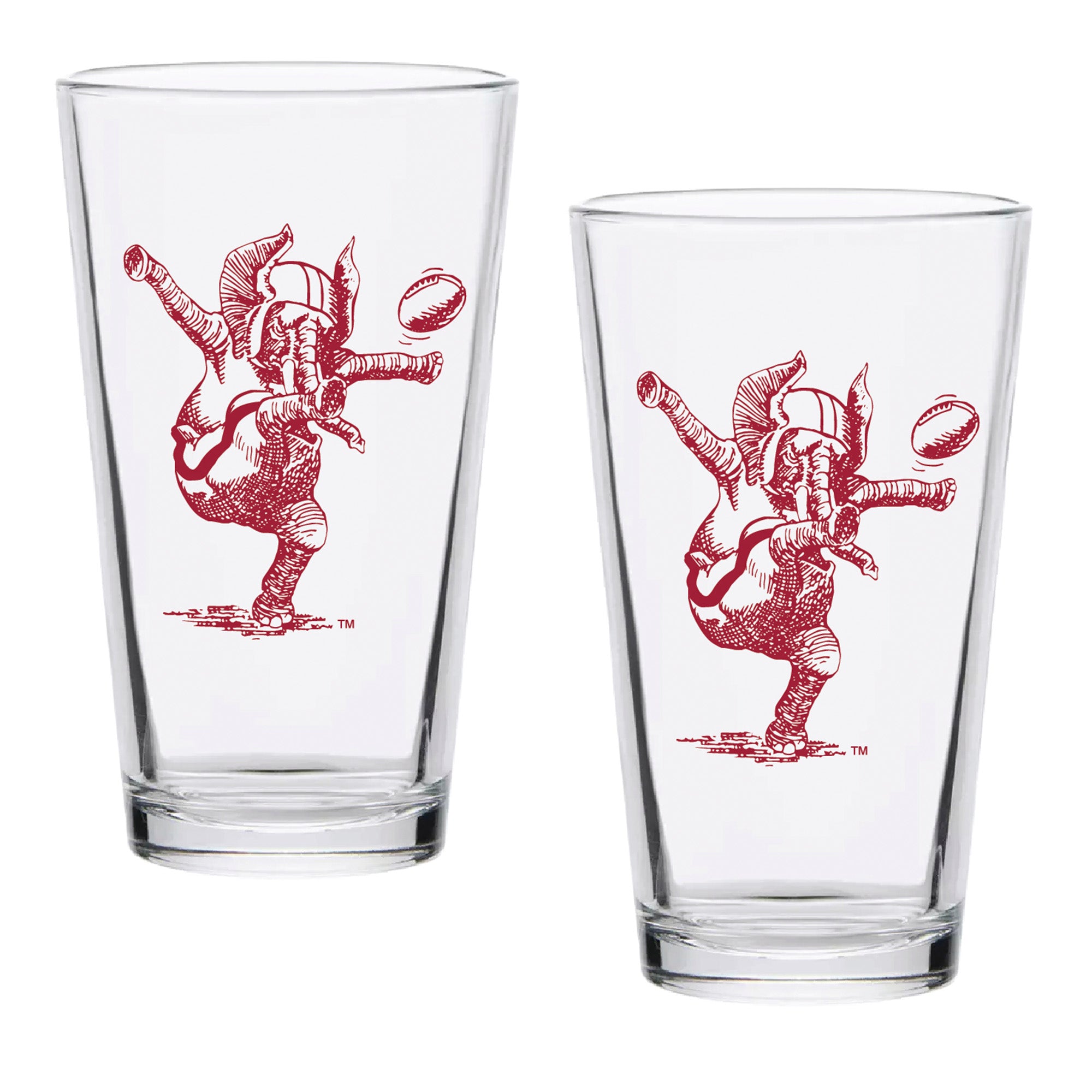 Set of 2 Alabama Crimson Tide College Vault Sketch 16oz Pints